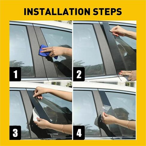 6pcs/Set for 2007 2008 2009 2010 2011 Black Car Exterior Door Window Pillar Posts Piano Cover Trim Decor Accessories in Saudi Arabia