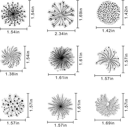Christmas Firework Star Clear Stamps for Card Making, Snowflake Happy New Year Clear Rubber Stamps Silicone Reusable Stamp for DIY Scrapbooking Paper Craft Album Decoration in Saudi Arabia