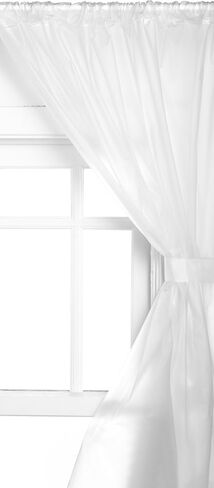 ستارة نافذة الحمام المصنوعة من الفينيل من Carnation Home Fashions، باللون الأبيض in Saudi Arabia