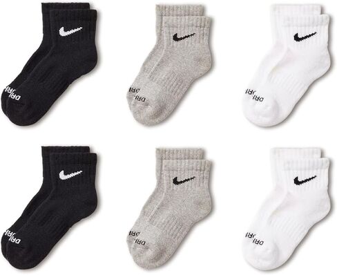 Nike Dri-Fit Performance Basic Ankle (Infant/Toddler/Little Kid) White 5-7 (10 Toddler-3 Little Kid) in Kuwait