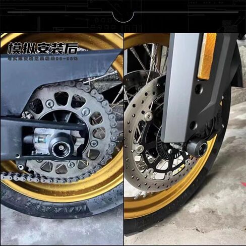 Motorcycle Frame Slider Front Motorcycle Front and Rear Wheel Axle Anti-Fall Rubber Protection Bar for XSR900 MT-09 SP Tracer 9/GT(Front-wheel) in Saudi Arabia