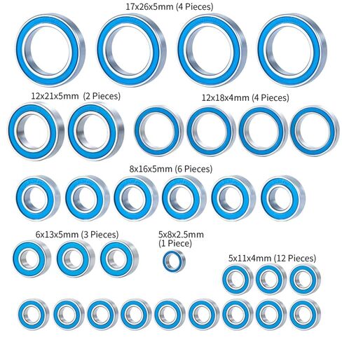 Rc Parts for TRX-4 for E-Revo 2.0 TRA86086-4 1/10 32Pcs Wheel Hub Axle Blue Sealed Bearing Kit RC Crawler Car Parts in Saudi Arabia