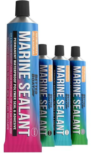 Marine Sealant and Adhesive Waterproof Marine Grade Sealant Caulk High Temp Caulking Water Sealant for Boat Auto and RV Without Silicone - 1 Tube Clear 10oz in Kuwait