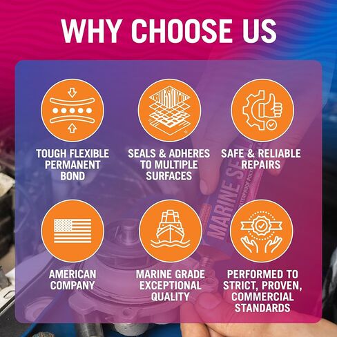 Marine Sealant and Adhesive Waterproof Marine Grade Sealant Caulk High Temp Caulking Water Sealant for Boat Auto and RV Without Silicone - 1 Tube Clear 10oz in Kuwait