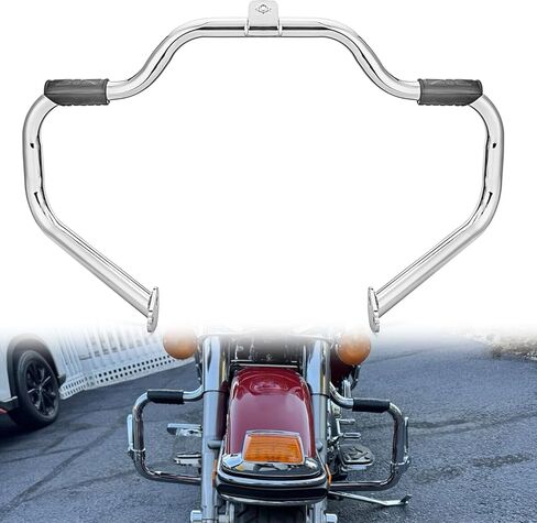 Wsays Front Engine Guard Highway Crash Bar Moustache متوافق مع Harley Touring Electra Street Glide Road King 1997-2008، كروم in Kuwait