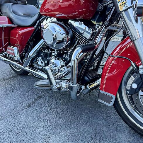 Wsays Front Engine Guard Highway Crash Bar Moustache متوافق مع Harley Touring Electra Street Glide Road King 1997-2008، كروم in Kuwait