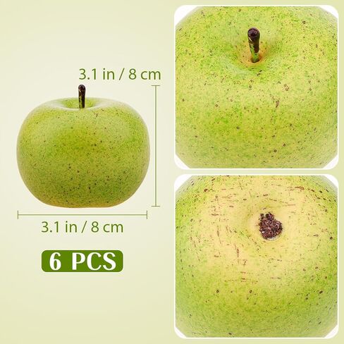 6pcs Artificial Pear Decoration Fake Fruit Lifelike Simulation Food Home Party Kitchen Photography Props in Kuwait