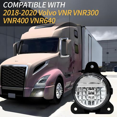 مصباح ضباب LED كامل يناسب 2018 2019 2020 فولفو VNR 300 400 640 للسائق الأيسر والجانب الأيمن للراكب الأمامي مصابيح الضباب للقيادة، استبدال غطاء الكروم 82744707 in Kuwait