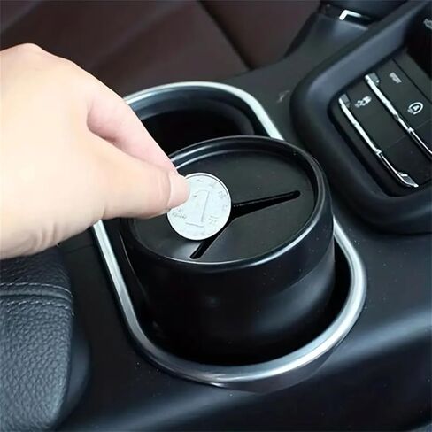 حامل عملات معدنية للسيارة، منظم تغيير العملات المعدنية مناسب لمعظم السيارات والشاحنات، أسود in Saudi Arabia
