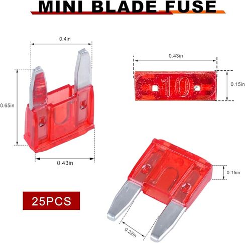 25PCS 15 Amp Mini Car Fuses, 15A Blade Automotive Fuse Kit, Auto Fuse Replacement for Car RV Boat Truck SUV Motorcycle in Saudi Arabia