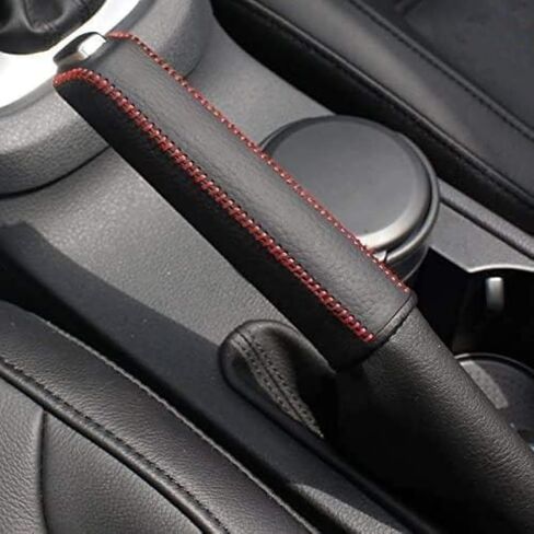 متوافق مع Volkswagen Jetta 2011-2016 / Golf 2015 2016 / Beetle Passat 2012-2016 غطاء جلدي لمستويات فرامل اليد وملحقات مواقف السيارات باللون الأسود in Saudi Arabia
