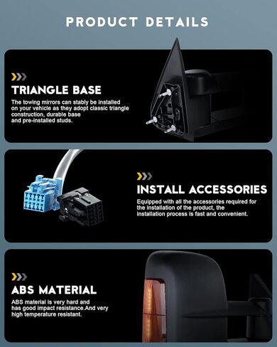 OCPTY Pair Set Towing Mirrors Manual Telescoping Side View Tow Mirror for 1988-1998 for Chevy for GMC CK 1500 2500 3500 (LH+RH) in Kuwait