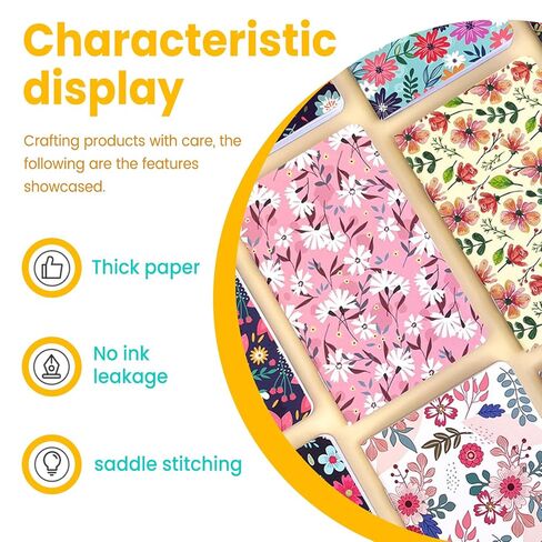 6Pcs Floral Mini Lined Notepads Bulk, Pocket Notebooks for Office, Travel & Shopping Lists, 32 Sheets/66 Pages Per Notepad-Deep Purple in Saudi Arabia