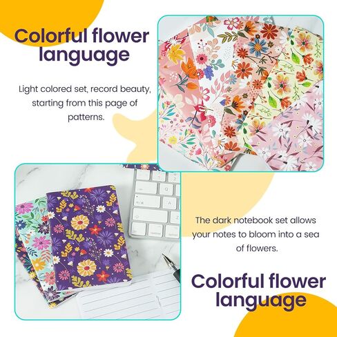 6Pcs Floral Mini Lined Notepads Bulk, Pocket Notebooks for Office, Travel & Shopping Lists, 32 Sheets/66 Pages Per Notepad-Deep Purple in Saudi Arabia