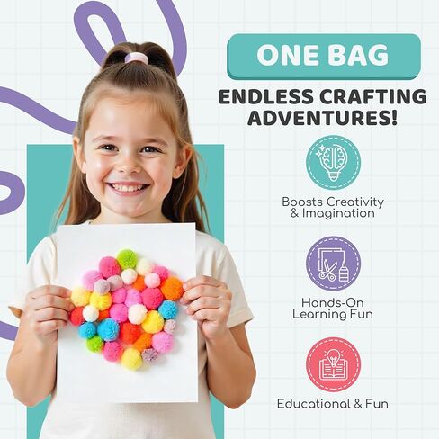 Yameer Arts and Crafts Supplies for Kids 1500+ Pcs - All in One DIY Art Craft Supplies for Kids and Toddlers - Kid Crafting School Supply Kit & Materials Age 4 5 6 7 8 9 in Saudi Arabia