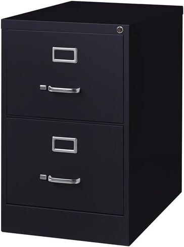 Pemberly Row 26.5" D Metal 2 Drawer Legal Width Vertical Filing Cabinet - Black in Saudi Arabia