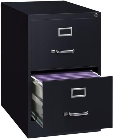Pemberly Row 26.5" D Metal 2 Drawer Legal Width Vertical Filing Cabinet - Black in Saudi Arabia