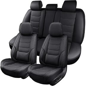 Black Leather Car Seat Covers Front Seat Breathable Seat Protectors Waterproof Automotive Seat Covers Universal Fit for Most Cars SUVs Trucks Vehicles in Saudi Arabia