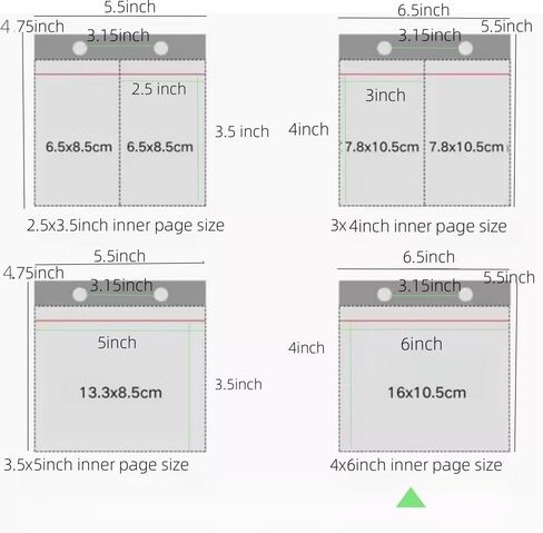 100 Sheets Small Photo Album Refillable Sleeves for 4x6,Flip Mini Photo Book Cards Postcards Clear Refills Pages with 2 Hole 100 Pages Holds 200 Pictures,Plastic Picture Album Binder Inside Sleeve in Saudi Arabia