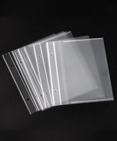 100 Sheets Small Photo Album Refillable Sleeves for 4x6,Flip Mini Photo Book Cards Postcards Clear Refills Pages with 2 Hole 100 Pages Holds 200 Pictures,Plastic Picture Album Binder Inside Sleeve in Saudi Arabia