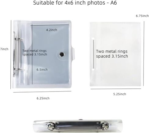 100 Sheets Small Photo Album Refillable Sleeves for 4x6,Flip Mini Photo Book Cards Postcards Clear Refills Pages with 2 Hole 100 Pages Holds 200 Pictures,Plastic Picture Album Binder Inside Sleeve in Saudi Arabia