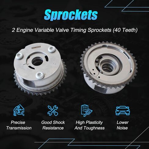 AUCERAMIC 22HP47N ETCK2102 TK343 Timing Chain Kit with Sprocket Gears Fit 2011-2021 for Buick Encore for Chevrolet Cruze Limited Sonic Trax L4 1.4L 1.6L Engine Desg. LUV/LUJ,55562234 55355345 55562222 in Saudi Arabia