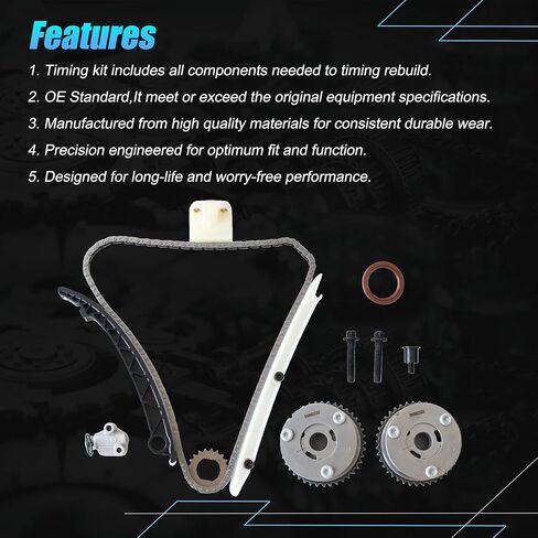 AUCERAMIC 22HP47N ETCK2102 TK343 Timing Chain Kit with Sprocket Gears Fit 2011-2021 for Buick Encore for Chevrolet Cruze Limited Sonic Trax L4 1.4L 1.6L Engine Desg. LUV/LUJ,55562234 55355345 55562222 in Saudi Arabia