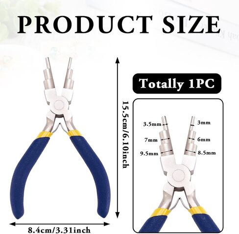 1Pc Iron Wire Looping Pliers 6-in-1 Bail-Making Pliers with Non-Slip Comfort Grip Handle for Loops and Jump Rings Making Blue, 15.5x8.4x1.3cm in Saudi Arabia