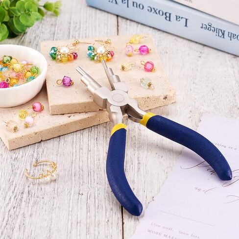 1Pc Iron Wire Looping Pliers 6-in-1 Bail-Making Pliers with Non-Slip Comfort Grip Handle for Loops and Jump Rings Making Blue, 15.5x8.4x1.3cm in Saudi Arabia