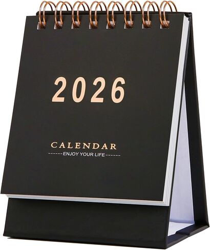 تقويم مكتب صغير 2025-2026 - تقويم مكتبي صغير قابل للطي يعمل من الآن إلى ديسمبر 2026-250 GSM ورق سميك مزدوج السلك للمدرسة المنزلية أو المكتب (أزرق البحيرة) in Saudi Arabia