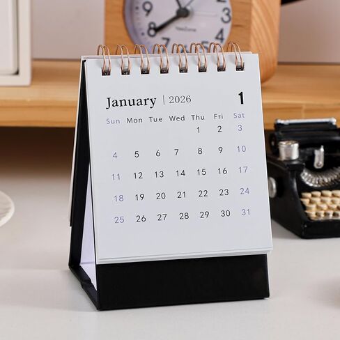 تقويم مكتب صغير 2025-2026 - تقويم مكتبي صغير قابل للطي يعمل من الآن إلى ديسمبر 2026-250 GSM ورق سميك مزدوج السلك للمدرسة المنزلية أو المكتب (أزرق البحيرة) in Saudi Arabia