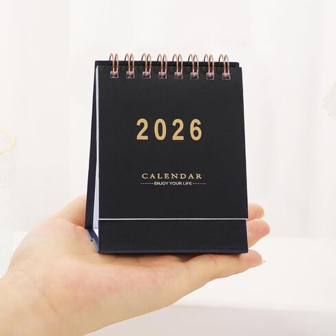 تقويم مكتب صغير 2025-2026 - تقويم مكتبي صغير قابل للطي يعمل من الآن إلى ديسمبر 2026-250 GSM ورق سميك مزدوج السلك للمدرسة المنزلية أو المكتب (أزرق البحيرة) in Saudi Arabia