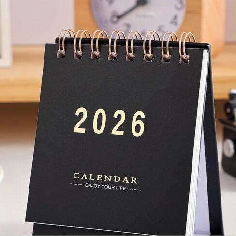 تقويم مكتب صغير 2025-2026 - تقويم مكتبي صغير قابل للطي يعمل من الآن إلى ديسمبر 2026-250 GSM ورق سميك مزدوج السلك للمدرسة المنزلية أو المكتب (أزرق البحيرة) in Saudi Arabia