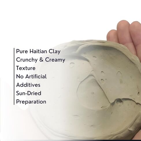 Haitian Clay - Original 100% Natural Calcium Bentonite| Dirt Cookie, Creamy | Non-Sticky, Firm & Amazing Crunch for Women and Men | Ideal for Sculpting, Cleansing Facial & Body Mask in Saudi Arabia