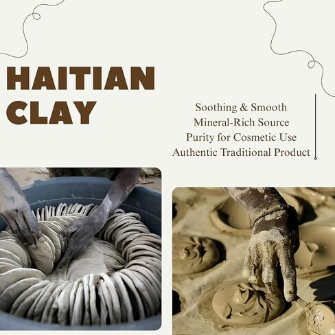 Haitian Clay - Original 100% Natural Calcium Bentonite| Dirt Cookie, Creamy | Non-Sticky, Firm & Amazing Crunch for Women and Men | Ideal for Sculpting, Cleansing Facial & Body Mask in Saudi Arabia
