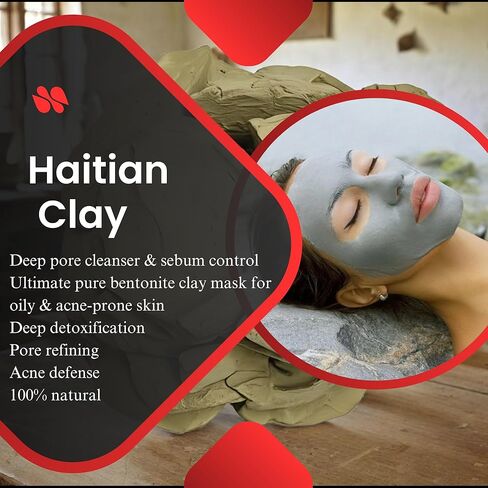 Haitian Clay - Original 100% Natural Calcium Bentonite| Dirt Cookie, Creamy | Non-Sticky, Firm & Amazing Crunch for Women and Men | Ideal for Sculpting, Cleansing Facial & Body Mask in Saudi Arabia