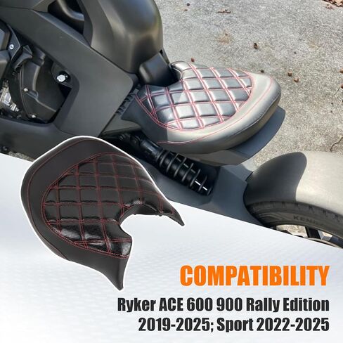 مقعد السائق PSLER Rider لـ Ryker - مقعد عريض وعالي الراحة متوافق مع Ryker 600 900 Sport Rally Edition 2019-2025، مقعد Ryker متين ومريح، أسود in Kuwait
