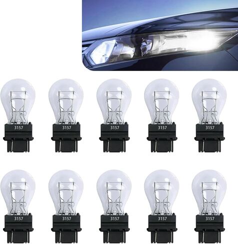 10 PCS 3157 3457 Car Bulb, Miniature Turn Signal Bulbs, 12V Halogen Brake Light/Rear Tail/Reverse/Running Light Long-Life Bulb Replacement for Jeep, Ford, Trucks, SUV (White) in Saudi Arabia