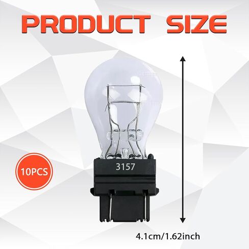 10 PCS 3157 3457 Car Bulb, Miniature Turn Signal Bulbs, 12V Halogen Brake Light/Rear Tail/Reverse/Running Light Long-Life Bulb Replacement for Jeep, Ford, Trucks, SUV (White) in Saudi Arabia
