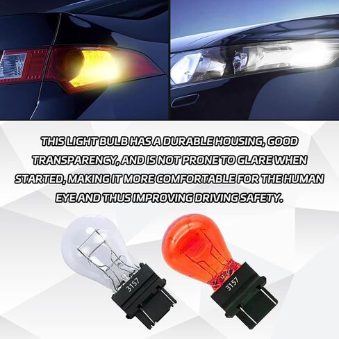 10 PCS 3157 3457 Car Bulb, Miniature Turn Signal Bulbs, 12V Halogen Brake Light/Rear Tail/Reverse/Running Light Long-Life Bulb Replacement for Jeep, Ford, Trucks, SUV (White) in Saudi Arabia