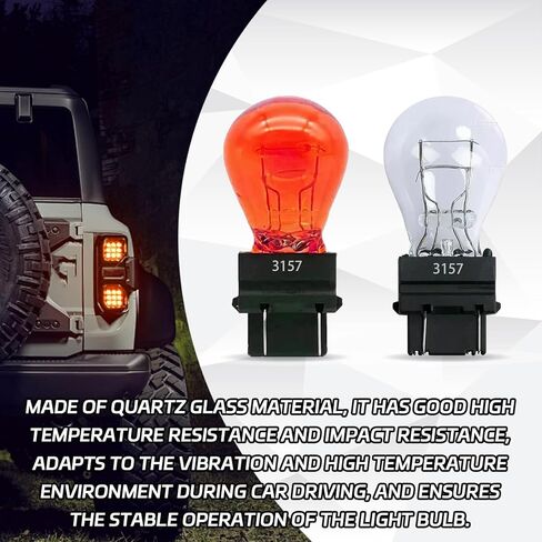 10 PCS 3157 3457 Car Bulb, Miniature Turn Signal Bulbs, 12V Halogen Brake Light/Rear Tail/Reverse/Running Light Long-Life Bulb Replacement for Jeep, Ford, Trucks, SUV (White) in Saudi Arabia