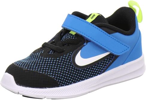 Nike Unisex-Baby Kids Downshifter 9 Velcro Running Shoe, Black/White-Laser Blue-Lemon Venom, 10C Child US Toddler in Saudi Arabia
