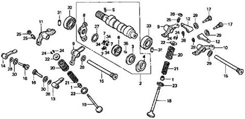 Engine Valves Rocker Arm Set fits Honda Sportrax TRX400EX, NX400 FALCON (1999-2015) in Saudi Arabia