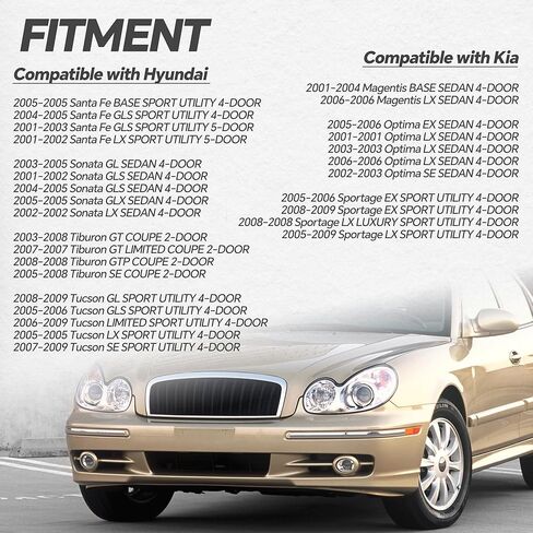 Mass Air Flow Sensor 5WK9643Z MAF Compatible with Hyundai Santa Fe/Sonata/Tiburon/Tucson, Kia Magentis/Optima/Sportage Replaces 28164-37200 in Saudi Arabia