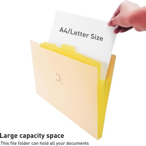 6 PCS Expanding File Folders,A4 Letter Size Accordion Document Organizer,5 Pocket Expandable File Folder,Plastic File Organizer with 72 Labels,Snap Closure for School Office Supplies in Saudi Arabia