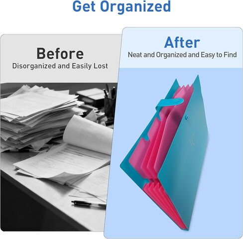 6 PCS Expanding File Folders,A4 Letter Size Accordion Document Organizer,5 Pocket Expandable File Folder,Plastic File Organizer with 72 Labels,Snap Closure for School Office Supplies in Saudi Arabia