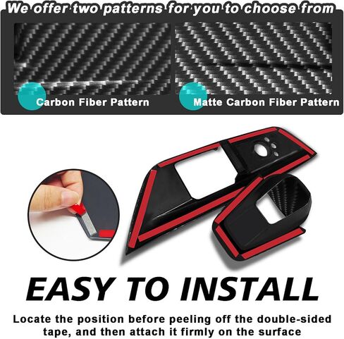 BestEvMod 3PCS Interior Decoration Trim Set of 3 Window Lift Switch Panel Cover & Steering Wheel Lower Spoke Trim Compatible with Dodge Charger EV 2025 2024 Accessories (Carbon Fiber Pattern) in Saudi Arabia