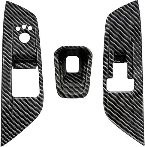 BestEvMod 3PCS Interior Decoration Trim Set of 3 Window Lift Switch Panel Cover & Steering Wheel Lower Spoke Trim Compatible with Dodge Charger EV 2025 2024 Accessories (Carbon Fiber Pattern) in Saudi Arabia