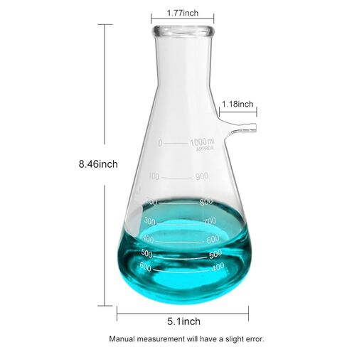 Buchner Funnel Filter Flask Set ，Laboratory High Borosilicate Glass Vacuum Filter with 1000ml Filter Bottle and 250ml Buchner Funnel in Saudi Arabia