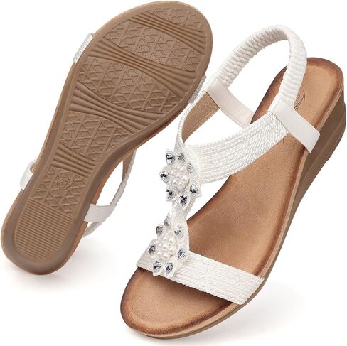 صنادل SHIBEVER بكعب عريض للنساء، صندل عصري للمشي أنيق ومريح بإبزيم حزام الكاحل in Kuwait